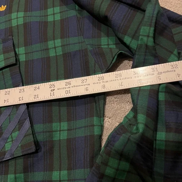 Adidas Hooded Windbreaker Plaid Jacket Men Size XL - Picture 7 of 9